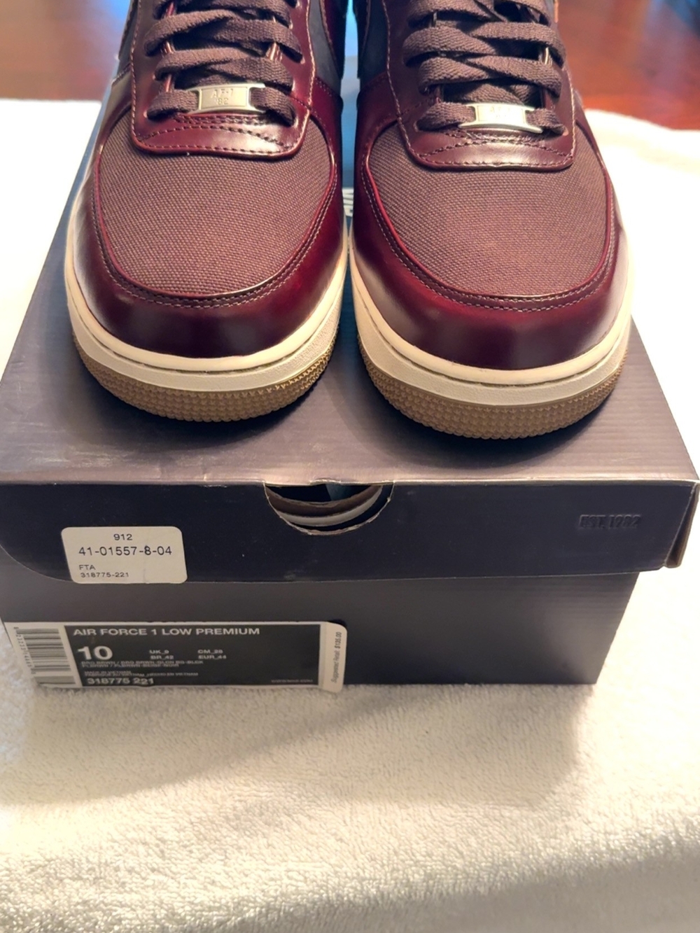 Nike Air Force 1 Low Premium Burgundy Brown Men’s Size 10 NEW w/ Box